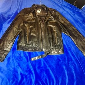 Vintage Dolce and gabbana black leather jacket